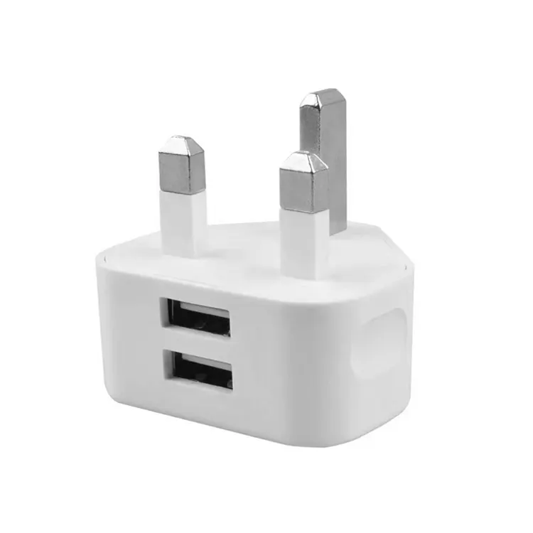 Multi-port Uk Plug Charger 3 Pin Usb Power Adapter 5v 2a Dual Usb Port Charger For Iphone
