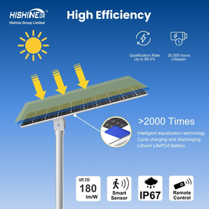 Hishine Tất Cả Trong Một 60W 300W Ngoài Trời Năng Lượng Mặt Trời Bảng Điều Khiển Ánh Sáng Đường Phố Năng Lượng Mặt Trời Bãi Đậu Xe LED Ánh Sáng Ngoài Trời IP65 Không Thấm Nước - Product Image 2