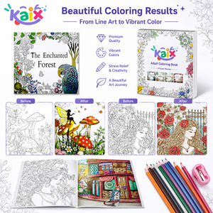 KAIX <span class=keywords><strong>Libro</strong></span> da Colorare per Adulti in Inglese, Grande Formato, 24 Pagine, Arte Floreale da Giardino per Alleviare lo Stress, Regalo, Fornitura al Dettaglio - Product Image 6