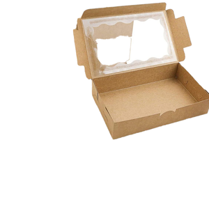 Custom Logo Glossy Lamination Eco-Friendly Kraft Paper Mailer Gift <b>Box</b> Transparent Window for Baking Chocolate Cake Packaging - Product Image 1