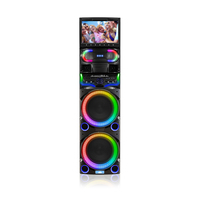 Machine de karaoké Android 12 avec écran tactile de 15,4 pouces, haut-parleur de fête 100W RMS, 2 micros sans fil, 2 Go de RAM, 32 Go de stockage, batterie 9000 mAh, Wi-Fi