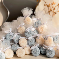 Cadeaux parfumés avec logo personnalisé, bougie miniature de luxe à la pivoine, bougie artisanale à la cire de soja parfumée aux fleurs avec ruban en tulle