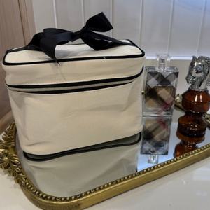 Pur coton arc décoration sac cosmétique fermeture éclair en métal sacs de maquillage haute qualité grande capacité sac de rangement pour femmes hommes voyage - Product Image 4