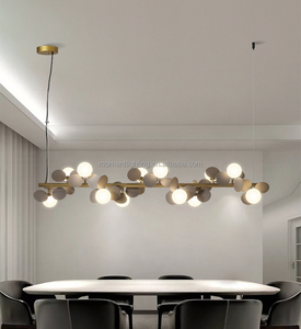 Designer d'art nordique moderne personnalisé <span class=keywords><strong>Matisse</strong></span> lustre de salle à manger cuisine longues feuilles acryliques boule de verre lustre de table à manger - Product Image 3