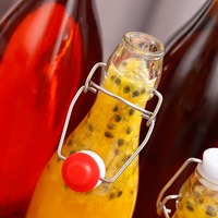 Bouteilles en verre à dessus oscillant avec bouchons hermétiques et couvercles étanches Home Brewing Kombucha Grolsch Style Flip Top Brewing Bottle