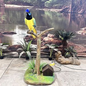 Pájaros africanos: Pájaro <span class=keywords><strong>papamoscas</strong></span> Animatronic de garganta azul personalizado para exhibición - Product Image 4