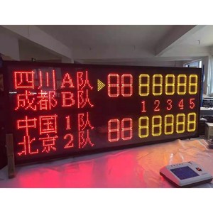 Marcador Electrónico de Tenis Guanghong 2000x800x75mm, Deportivo para Interiores, Duradero, de Acero Inoxidable con Borde Negro - Product Image 1