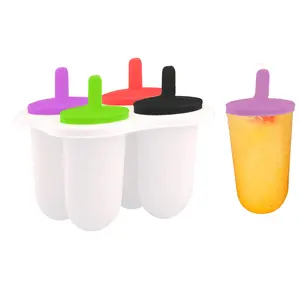 frozen custom baby food fruit vegetable ice cream popsicle mold plastic ice maker machine 4 pieces mould for kids