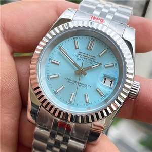 Montre mécanique de luxe NH35 avec boîtier en acier inoxydable 36mm/39mm, lunette à motif dents de chien modifiée, verre saphir vert, luminescence de luxe 22mm - Product Image 2