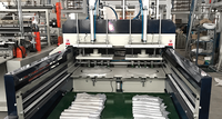Machine de fabrication de sacs en plastique à poche plate à double couche, thermoscellage et découpe à froid, quatre lignes, pour sacs poubelles en HDPE et LDPE