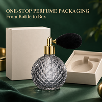 Vente en gros de flacons vaporisateurs de parfum en verre rond vintage de 100 ml avec bulbe à presser pour l'emballage de parfums