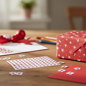 Adesivi con strass a forma di stella rossa Ilan, circa 10 mm, circa 77 pezzi, brillanti pegatinas - Product Image 2