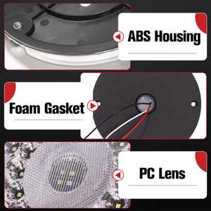 2 feux arrière ronds blancs à 36 LED de 7 pouces avec montage en surface à 4 trous pour camping-cars, camions, remorques, bus, fourgonnettes, 10-30V, IP65 - Product Image 4