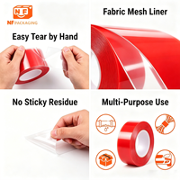 Cinta Adhesiva Nano Impermeable Roja de Doble Cara, Resistente al Calor, Lavable y Reutilizable de 5m para Unir Alfombras, Pósters de Pared y Uso Doméstico