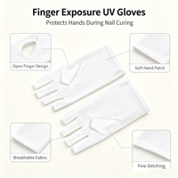 Gants de manucure anti-UV UPF 50+ en gros pour lampe à ongles en gel et outils de manucure