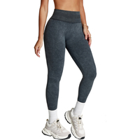 Celana Yoga Seamless Sand-washed untuk Perdagangan Lintas Batas, Legging High-waisted Pengangkat Bokong, Celana Olahraga dan Fitness Wanita