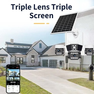 4G Solar 12MP HD <span class=keywords><strong>3</strong></span>-Linsen Bewegungserkennung Automatische Verfolgung PTZ Vollfarbige Nachtsicht Zwei-Wege-Audio Netzwerk-Sicherheitskamera - Product Image 3