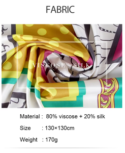 Pañuelo Cuadrado de Lujo con Sensación de Seda 130x130cm, Chal Estampado Personalizado, Pañuelo de Diseñador al por Mayor de Fábrica para Mujeres con Estilo - Product Image 6