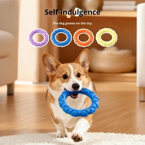 IN Stock Eco-Friendly TPR <b>Ring</b> Dog Chew Toy Golden Retrievers Interactive Bite-Resistant Anxiety Relief Teeth Clean Pet Supplies - Product Image 1
