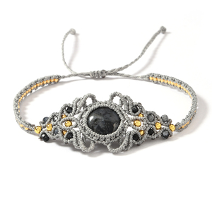 2026 Handmade Braided Macrame Healing Crystal Oval <strong>Stone</strong> Gold Copper <strong>Beads</strong> Adjustable Bracelet Natural Amethyst Woven Rope - Product Image 4