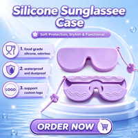 Étui à lunettes portable en silicone, sac de rangement pour lunettes de soleil, pochette créative pour organiser les lunettes, pour les voyages et les activités de plein air, logo personnalisé
