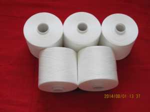 Filato sintetico in 60/2 poliestere 100% filato ad alta tenacità filato grezzo bianco piegato multiplo per cucire - Product Image 2