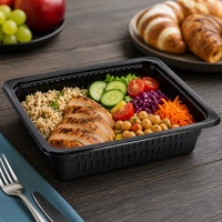 CPET recyclé ovable 2 compartiments scellant emballage alimentaire jetable compagnie aérienne conteneur CPET avec film anti-buée