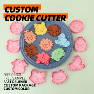 Moule à biscuits en plastique série animaux Eléphant Koala 3D Cartoon DIY Clay Owl Animation Printed - Product Image 1