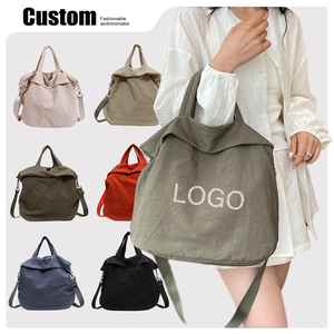 Sac fourre-tout décontracté en nylon pour femme, grande capacité, couleur unie, sac à bandoulière en toile tendance, nouveau sac messager décontracté - Product Image 1