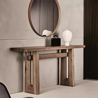 Style Wabi-sabi, bois de pin massif, minimaliste moderne, long et étroit, ultra-étroit, mural, entrée, couloir, salon, maison