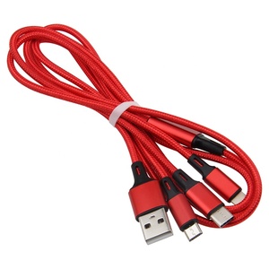 สายชาร์จไนล่อนถัก1.2ม. 3 In1 USB หลายช่องชาร์จเร็วสำหรับ iPhone 13 12 XS x Type C สายชาร์จไมโคร USB - Product Image 5