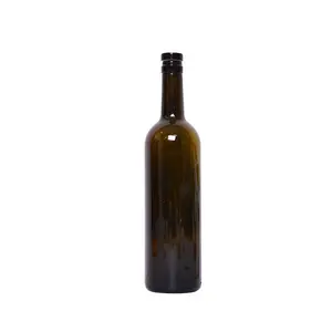 500ml 750ml frosted/green/brown Bordeaux glass bottle sealed with cork or screw cap