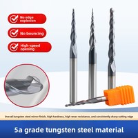 Fraise conique à double denture à bout sphérique, en carbure monobloc pour routeur CNC