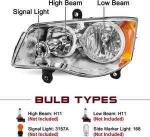 5113337AD 5113337AG Faro Halógeno para <span class=keywords><strong>Dodge</strong></span> Grand <span class=keywords><strong>Caravan</strong></span> 2008 2009 2010 2011 2012 2013 2014 2015 2016 2017 <span class=keywords><strong>2018</strong></span> 2019 2020 - Product Image 3