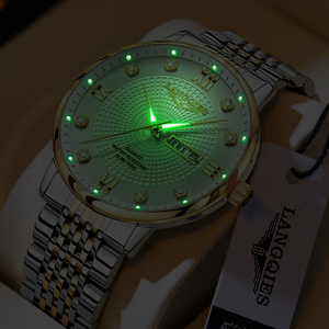 Montre d'affaires pour homme PM-LAN-9655 - Acier inoxydable, fermoir papillon, affichage lumineux du calendrier et de la semaine, étanche, logo personnalisé - Product Image 2