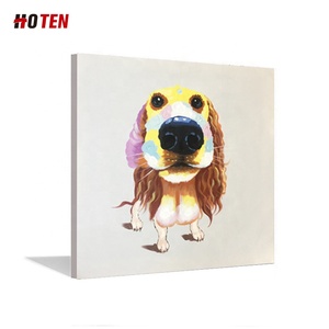 Pittura a olio moderna astratta di arte del cane del cane fatto a mano arte astratta moderna dipinta a mano moderna della tela del cane - Product Image 1