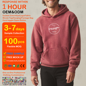Bulk Custom Digital Print High Quality Loose Fit Cotton <b>Polyester</b> Blend Luxury <b>Hoodie</b> Unisex Aged Retro Wash <b>Hoodie</b> - Product Image 1