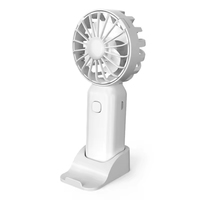 Ventilateur portable mini rafraîchissant d'été, rechargeable, en plastique, avec support de téléphone intégré
