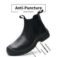 JM008 - Bottes de sécurité anti-perforation à enfiler, prix usine, populaires en Irlande, en cuir lisse, pour le travail