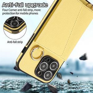 Funda de Lujo <span class=keywords><strong>para</strong></span> Teléfono Celular en Cuero PU con Correa <span class=keywords><strong>para</strong></span> el Hombro y Espejo de Maquillaje, Compatible con iPhone 17 Pro Max 15 y <span class=keywords><strong>Samsung</strong></span> S24 <span class=keywords><strong>Ultra</strong></span> - Product Image 3