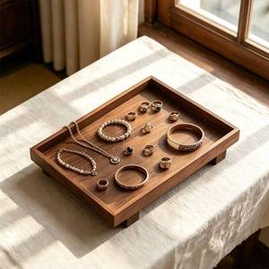 Wooden Serving <b>Tray</b> For Tea Coffee Snacks Jewelry Storage Solid Color <b>Small</b> Medium Large Size - Product Image 1