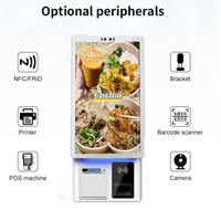 Kiosque LCD 2026 15.6 21 24 27 32 pouces, meilleures ventes, livraison rapide, reconnaissance faciale, paiement, commande multi-touch, scanner de codes-barres
