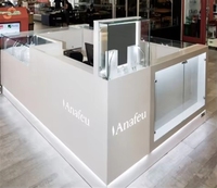 Vitrine de bijouterie en verre personnalisée en usine avec éclairage LED pour kiosque de centre commercial, comptoir de présentation de bijoux à vendre
