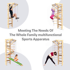 Faltbare billige Holzwand stangen Kinder Übung Dreieck Klettergerüst mit Rutsche für Kleinkinder Holz schwedischen Leiter Spielplatz - Product Image 2