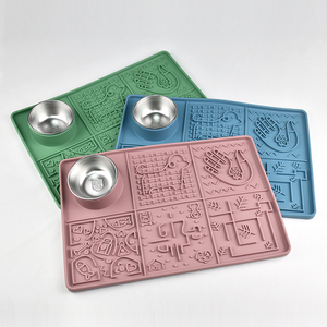 Durable Dog <b>Cat</b> Slow Feeder Tray Stainless Bowl Enrichment Lick <b>Mat</b> Non Slip Silicone Waterproof New Design - Product Image 4