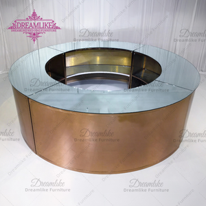 Table haute en acier inoxydable moderne commerciale et industrielle dessus en verre finition or rose-pour Pub fête de mariage maison Bar Club - Product Image 2