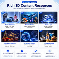 HDFocus - Equipo de Holograma 3D de 100 cm, Pantalla de Video en el Aire, Proyector Holográfico LED para Publicidad en Interiores
