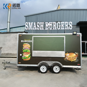 รถพ่วงขายอาหารเบอร์เกอร์สีดำ ขนาด 4 เมตร แบบสองเพลา พร้อมอุปกรณ์ครบครัน รถครัวเคลื่อนที่เชิงพาณิชย์สำหรับขาย - Product Image 4