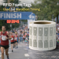 Etiqueta RFID UHF Desechable Tipo Dogbone con Chip Impinj Monza M830 para Cronometraje de Carreras, Maratones y Ciclismo