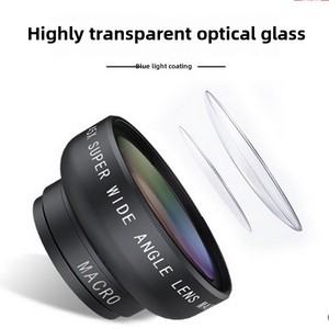 Lente Combo 2-in-1 per Telefono: Grandangolo Ultra-Largo 0.45x e Macro con Clip Esterna per <span class=keywords><strong>iPhone</strong></span>, Materiale Durevole in Metallo e Vetro - Product Image 2